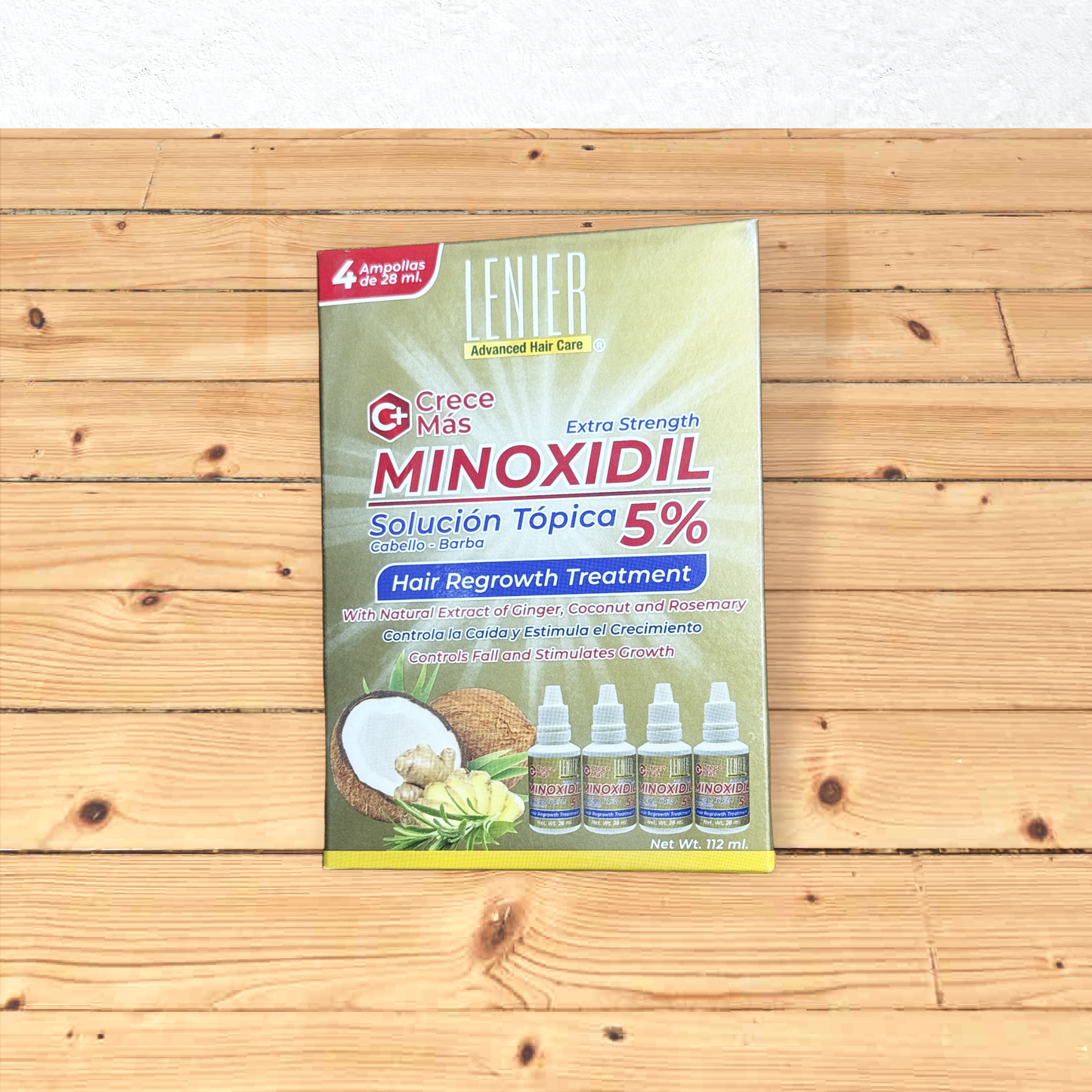 Lenier Crece más Minoxidil %5 Hair Growth Treatment